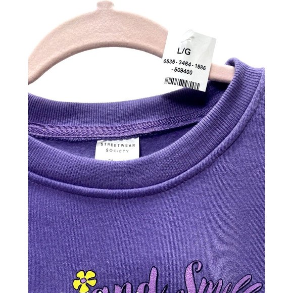 Purple SpongeBob Hoodie SquarePants and Patrick Flowers Sweatshirt Women’s Large - Picture 9 of 9